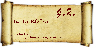 Galla Réka névjegykártya